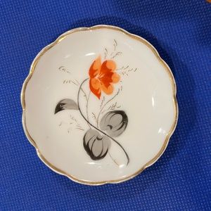 Vintage hand painted porcelain trinket dish